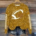 thumbnail image 1 of Sweatshirt for Women Crew Neck Long Sleeve Rugby Sequin Print Tops Fall Fashion 2025 Pullover Sweaters Winter Clothes, 1 of 5