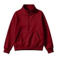thumbnail image 1 of Sweatshirt for Women Cropped Stand Collar Half Zip Fleece Sweatshirt Sleeve Loose Pullover Jacket for Autumn Winter Casual Long Sleeve Top, 1 of 2