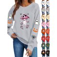 thumbnail image 1 of Sweatshirt for Women Dqueduo Women's Halloween Fashion Loose Casual Long Sleeve Hoodless Top Gray M, 1 of 9