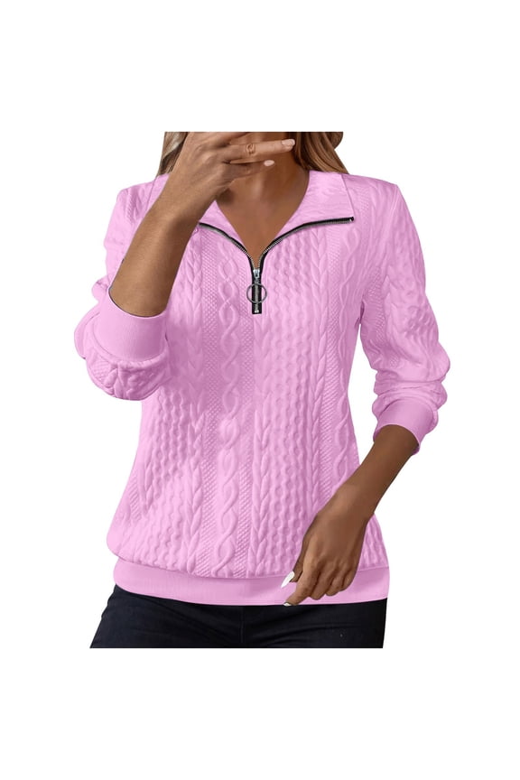 Sweatshirt for Women Fall Winter Tops Long Sleeve Shirts Oversized Tshirts Round Neck, Purple 2XL