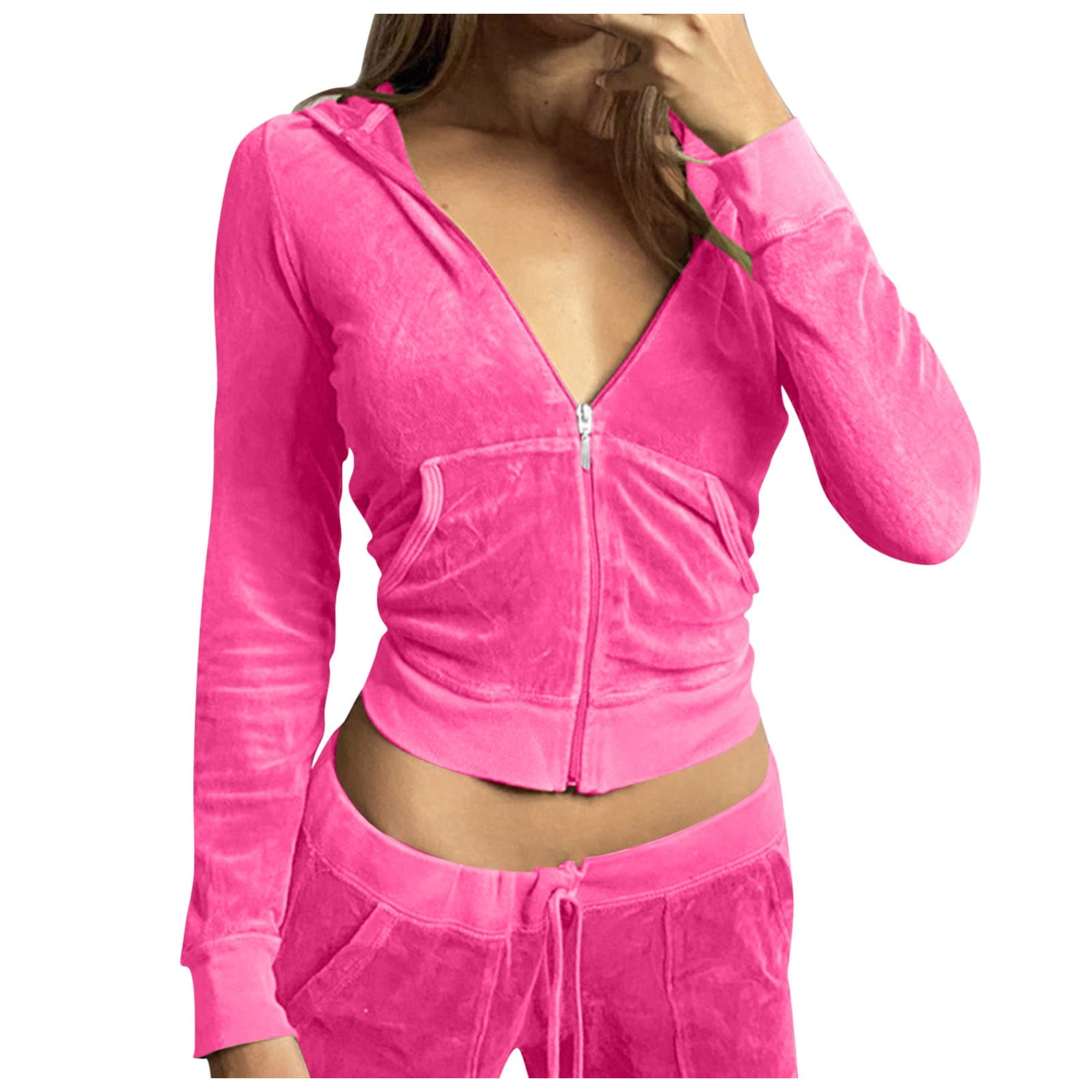 Sweatshirt for Women Fashion Coat for Women Zip Up Long Sleeve Crop