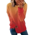 thumbnail image 1 of Sweatshirt for Women Fashion Printed Hoodies Casual Crewneck Long Sleeve Tops Loose Pullover Gradient Blouses, 1 of 4