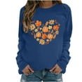 thumbnail image 1 of Sweatshirt for Women Graphic Crewneck Plus Size Thanksgiving Sweatshirts Pumpkin Long Sleeve Pullover Shirt Tops (Blue L), 1 of 6