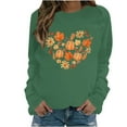 thumbnail image 1 of Sweatshirt for Women Graphic Crewneck Plus Size Thanksgiving Sweatshirts Pumpkin Long Sleeve Pullover Shirt Tops (Green S), 1 of 4