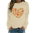 thumbnail image 1 of Sweatshirt for Women Graphic Crewneck Plus Size Thanksgiving Sweatshirts Pumpkin Long Sleeve Pullover Shirt Tops (Khaki L), 1 of 4