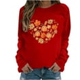 thumbnail image 1 of Sweatshirt for Women Graphic Crewneck Plus Size Thanksgiving Sweatshirts Pumpkin Long Sleeve Pullover Shirt Tops (Red L), 1 of 4