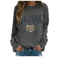 thumbnail image 1 of Sweatshirt for Women Graphic Crewneck Sweatshirt Fall Soft Cotton Blend Vintage Letter Printed Pullover Hoodie Hoodie Women Grey S, 1 of 4