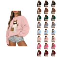 thumbnail image 1 of Sweatshirt for Women Halloween Oversized Spooky Season Sweatshirt Lightweight Crewneck Pullover Tops Fall Sweatshirt, 1 of 4