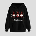 thumbnail image 1 of Sweatshirt for Women Hooded Christmas Printed Long Sleeved Sweatshirt Black L, 1 of 3