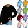 thumbnail image 1 of Sweatshirt for Women Horkkom Pullover Plain Crewneck Sweatshirts Solid Color Lightweight Sweatshirts, Gifts for Women, 1 of 4