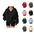 thumbnail image 1 of Sweatshirt for Women Long Sleeve Comfort V Neck Loose Sweat Shirts Pullover Tops, 1 of 5