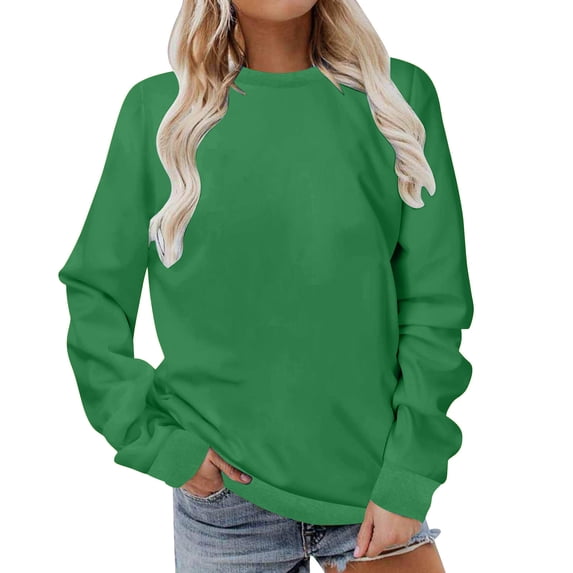 Sweatshirt for Women Long Sleeve Simple Solid Color Hoodies Sweatshirts Casual Loose Trendy Pullove 2025r