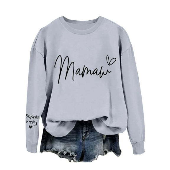 Sweatshirt for Women Long Sleeve Sweatshirt for Women Pullover Gray Crewneck Sweatshirt Women Fall Hiking Clothes for Women Clothing