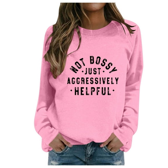 Sweatshirt for Women Long Sleeve Sweatshirt for Women Pullover Pink Crewneck Sweatshirts Womens Fall Outfits Women Clothing