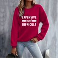 thumbnail image 1 of Sweatshirt for Women Long Sleeve Sweatshirt for Womens Pullover Tops Red Adult Crewneck Sweatshirt Fall Women Clothes Street Style, 1 of 6