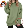 thumbnail image 1 of Sweatshirt for Women Long Sleeve Women's Thumb Button Sweatshirt Hoodie 2025 And Winter Clothing Long Sleeve Hoodie Sweatshirt, 1 of 10