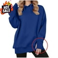 thumbnail image 1 of Sweatshirt for Women Long Sleeve Women's Thumb Button Sweatshirt Hoodie 2025 And Winter Clothing Long Sleeve Hoodie Sweatshirt, 1 of 10