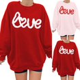 thumbnail image 1 of Sweatshirt for Women Love Heart Graphic Print Long Sleeve Pullover Tops Casual Crew Neck Valentine's Day Sweatshirts Red L, 1 of 7