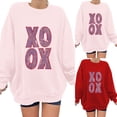 thumbnail image 1 of Sweatshirt for Women Love Heart Graphic Print Long Sleeve Pullover Tops Casual Crew Neck Valentine's Day Sweatshirts Red S, 1 of 6