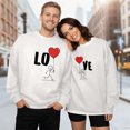 thumbnail image 1 of Sweatshirt for Women Oversized Couple's Valentines Hearts Printed Hooded Crew Neck Hoodless for Men and Women, 1 of 4