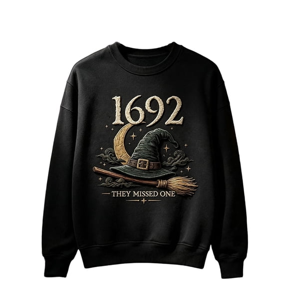 Sweatshirt for Women Oversized Crew Neck Vintage Full Moon Witch Graphic Long Sleeve Pullover Casual Fall Halloween Party Top Black M