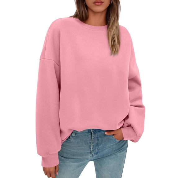 Sweatshirt for Women Oversized Crewneck Fall Outfits Long Sleeve Cute Fleece Pullover Top Work&Casual Daily Lounge Wear