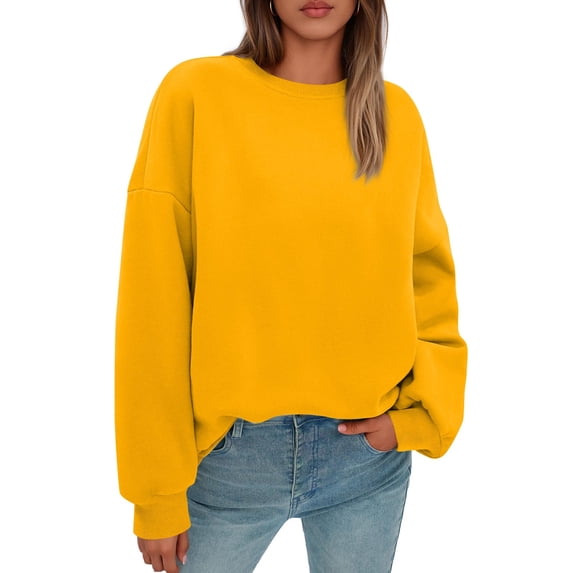 Sweatshirt for Women Oversized Crewneck Fall Outfits Long Sleeve Cute Fleece Pullover Top Work&Casual Daily Lounge Wear