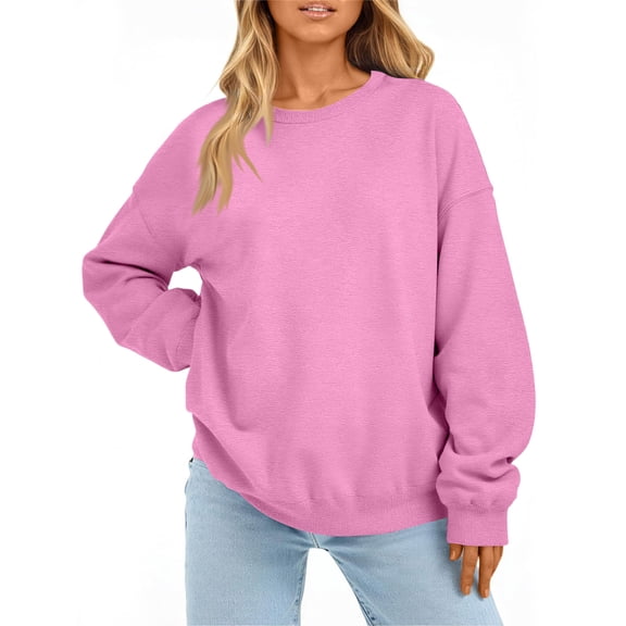 Sweatshirt for Women Oversized Crewneck Long Sleeve Pullover Fleece Top 2025 Fall Winter Fashion Outfits Clothes,Size S-2XL
