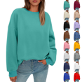 thumbnail image 1 of Sweatshirt for Women Oversized Crewneck Long Sleeve Pullover Fleece Top 2026 Fall Winter Fashion Outfits Clothes Green XL, 1 of 4