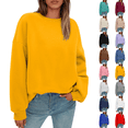 thumbnail image 1 of Sweatshirt for Women Oversized Crewneck Long Sleeve Pullover Fleece Top 2026 Fall Winter Fashion Outfits Clothes Yellow S, 1 of 5