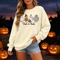 thumbnail image 1 of Sweatshirt for Women Oversized Halloween Chick Or Treat Graphic Crew Neck Long Sleeve Pullover Streetwear Holiday Top Fall Spring Outfits Beige L, 1 of 4