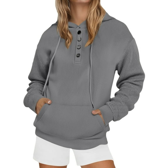 Sweatshirt for Women Oversized Hoodies Cute Hoodie Plus Size Plain Basic Soft Sweatshirts Tops Fall Fashion For Women 2025 Trendy (Grey,Large)