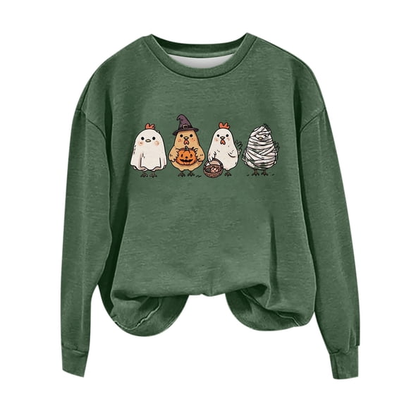 Sweatshirt for Women Perfect For Daily Wear or Loungewear! The Best Choice for Halloween M Green Halloween Sweatshirt