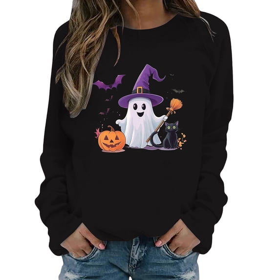 Sweatshirt for Women Perfect For Daily Wear or Loungewear! The Best Choice for Halloween XL Pink Halloween Sweatshirt