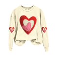 thumbnail image 1 of Sweatshirt for Women Perfect For Daily Wear or Loungewear! The Best Choice for Valentine's DayL Beige Valentine's Day Sweatshirt, 1 of 4