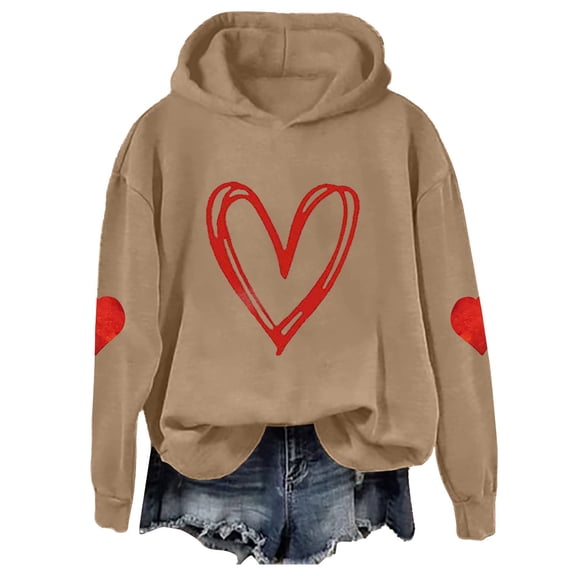 Sweatshirt for Women Perfect For Daily Wear or Loungewear! The Best Choice for Valentine's DayL Brown Valentine's Day Sweatshirt