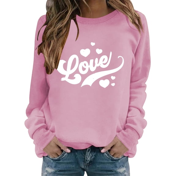 Sweatshirt for Women Perfect For Daily Wear or Loungewear! The Best Choice for Valentine's DayM Pink Valentine's Day Sweatshirt