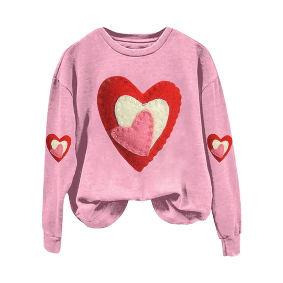 Sweatshirt for Women Perfect For Daily Wear or Loungewear! The Best Choice for Valentine's DayM Pink Valentine's Day Sweatshirt