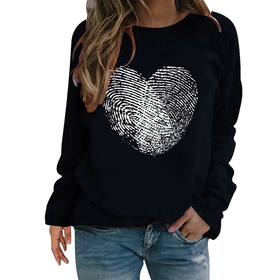 Sweatshirt for Women Perfect For Daily Wear or Loungewear! The Best Choice for Valentine's DayS Black Valentine's Day Sweatshirt