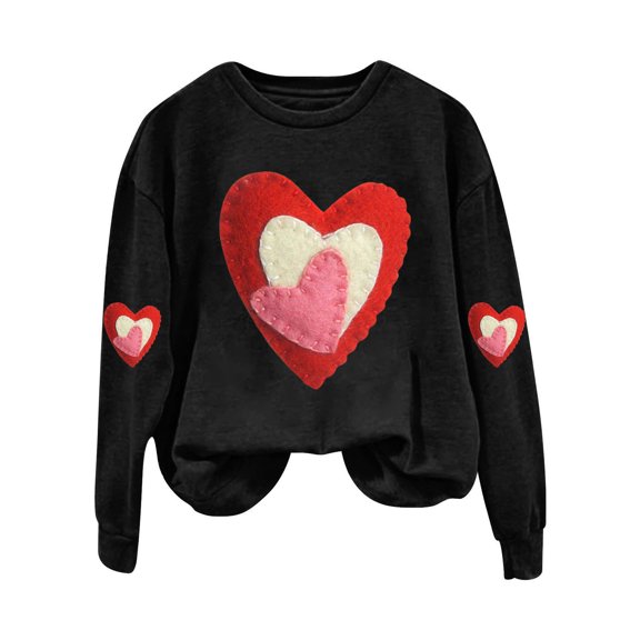 Sweatshirt for Women Perfect For Daily Wear or Loungewear! The Best Choice for Valentine's DayS Black Valentine's Day Sweatshirt