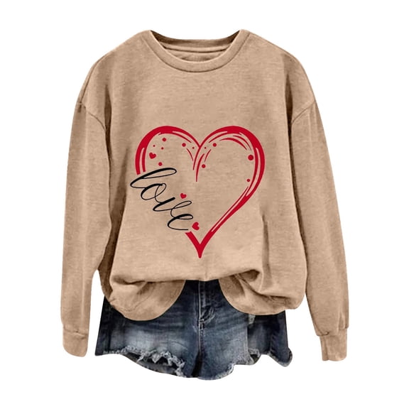 Sweatshirt for Women Perfect For Daily Wear or Loungewear! The Best Choice for Valentine's DayXL Brown Valentine's Day Sweatshirt