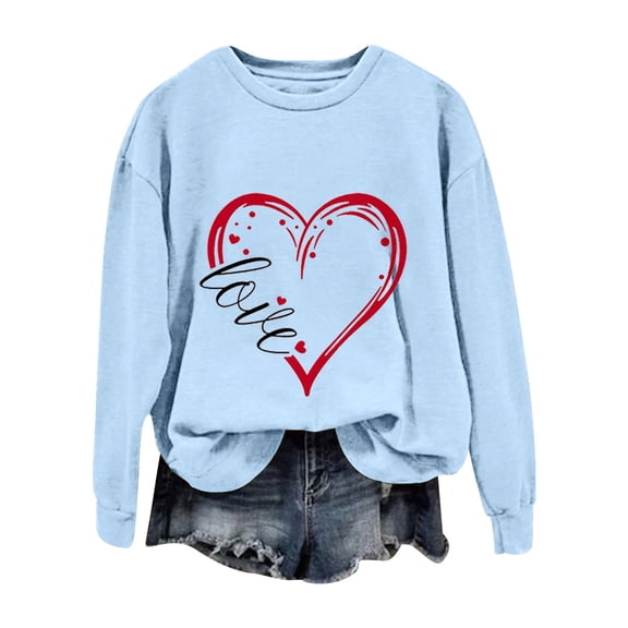 Sweatshirt for Women Perfect For Daily Wear or Loungewear! The Best Choice for Valentine's DayXXL Blue Valentine's Day Sweatshirt