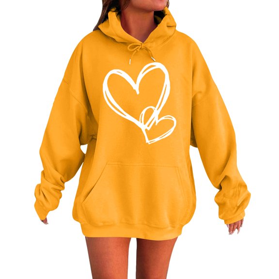 Sweatshirt for Women Perfect For Daily Wear or Loungewear! The Best Choice for Valentine's DayXXXL Orange Valentine's Day Sweatshirt