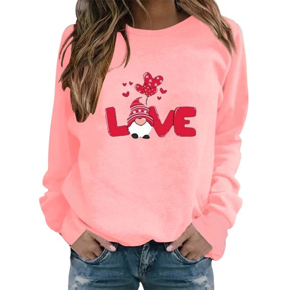 Sweatshirt for Women Perfect For Daily Wear or Loungewear! The Best Choice for Valentine's DayXXXL Pink Valentine's Day Sweatshirt
