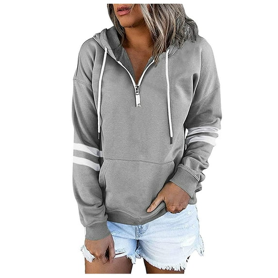 Sweatshirt for Women Plus Size Quarter Zip Pullover Long Sleeve Half Zip Hoodies Casual Comfy Fall Fashion Outfits Clothes 2023