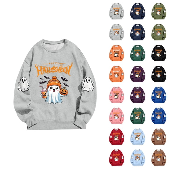 Sweatshirt for Women Spooky Season Sweatshirt Halloween Crewneck Sweatshirt Graphic Lightweight Pullover Tops Fall Sweatshirt