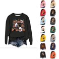 thumbnail image 1 of Sweatshirt for Women Spooky Season Sweatshirt Halloween Crewneck Sweatshirt Graphic Lightweight Pullover Tops Fall Sweatshirt, 1 of 4