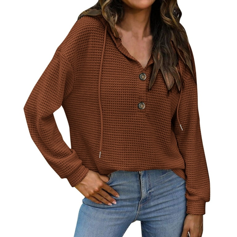 Half button drawstring hooded sweater hot sale