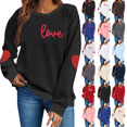 thumbnail image 1 of Sweatshirt for Women Valentines Day Trendy Comfortable Heart Printed Plus Size Casual Loose Pullover Blouse Tops S-2XL, 1 of 6