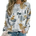 Sweatshirt for Women Winter Forest Animals Cozy Crewneck Sweatshirts